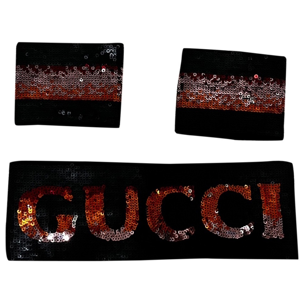 GUCCI MULTI COLOR BLACK SEQUIN HEADBAND and WRIST CUFF Set NWT!